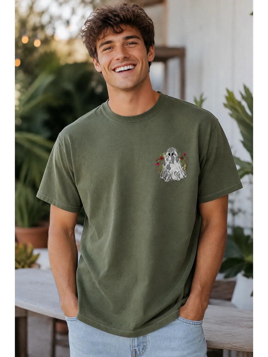 Embroidered Lace Appliqué Ghost Tee