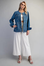 Denim Round Neck Jacket