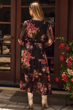 Floral Chiffon Midi Dress