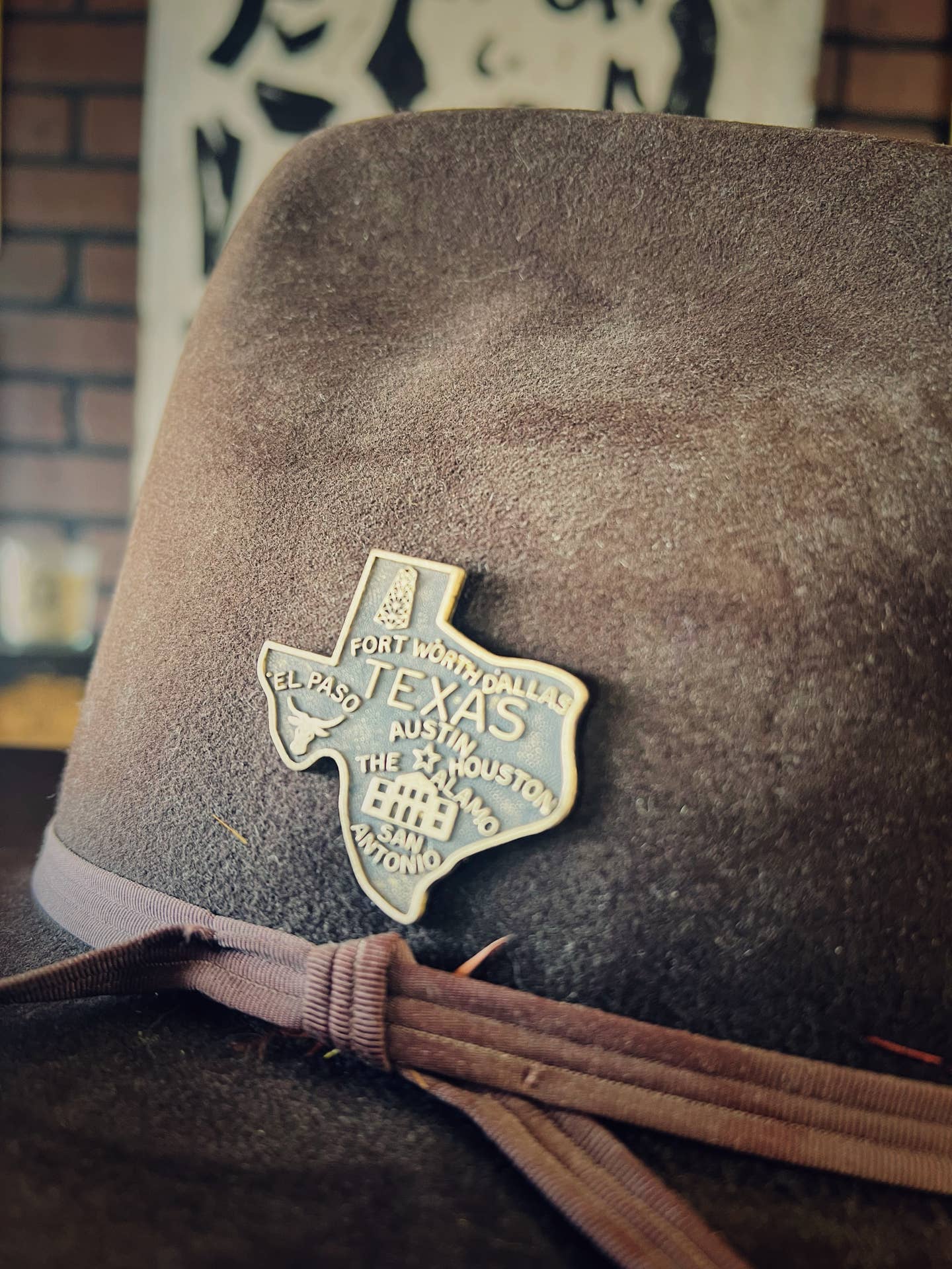 Brass Patina Texas State Hat Pin