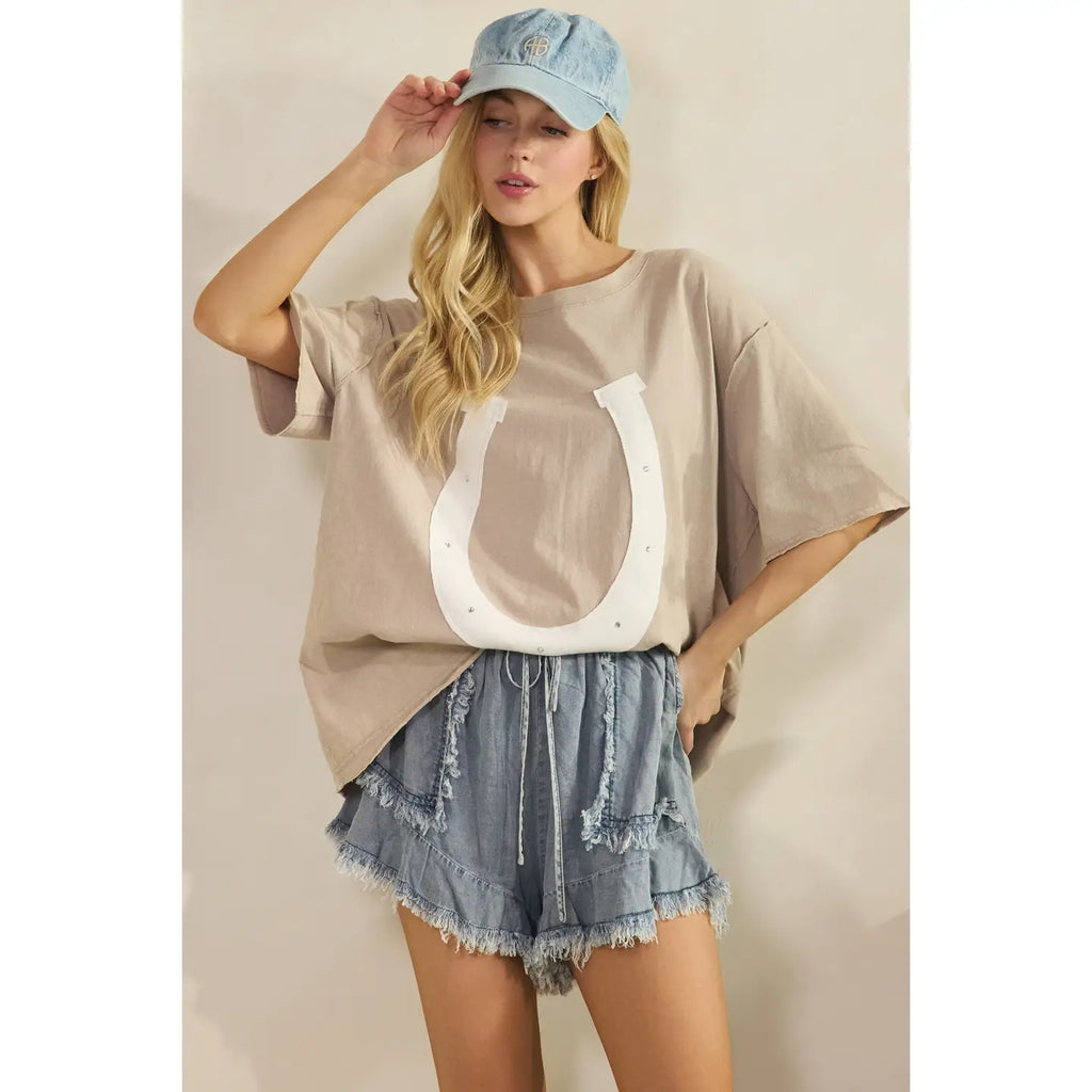 Lucky Charm Horseshoe Oversized Tee