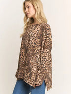 Long Sleeve Animal Urban Ribbed Top
