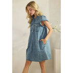 Washed Denim Utility Dress