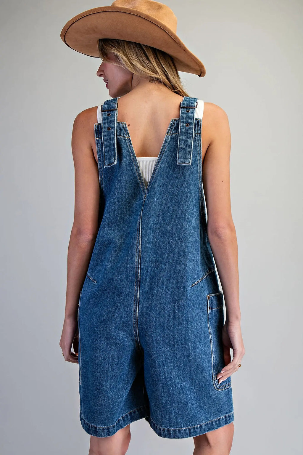 Button Down Front Pocket Romper
