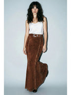 Suede Studded Maxi Skirt