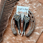 Checked Out Fringed Earring