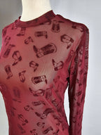 Blame it on the Boots Velvet Mesh Top