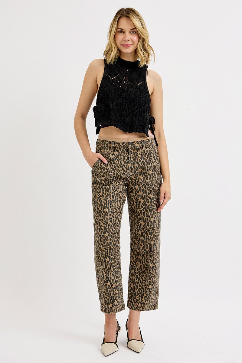 Mid Rise Crop Relaxed Pants