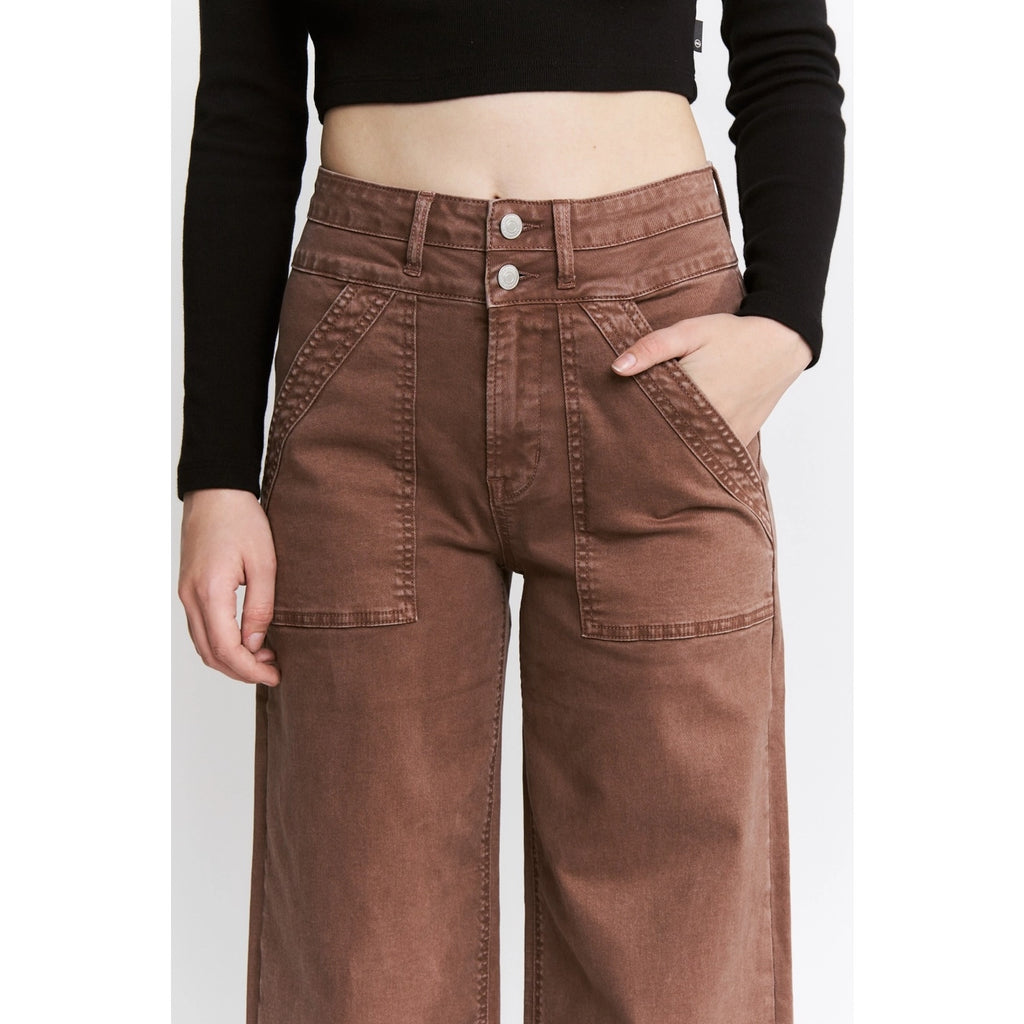 Super High Double Waistband Wide Leg