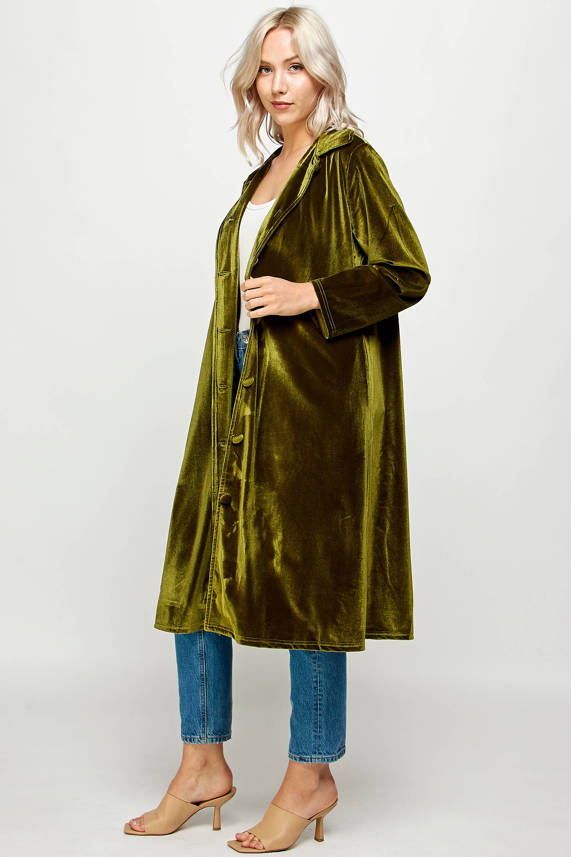 Long Sleeve Velvet Duster