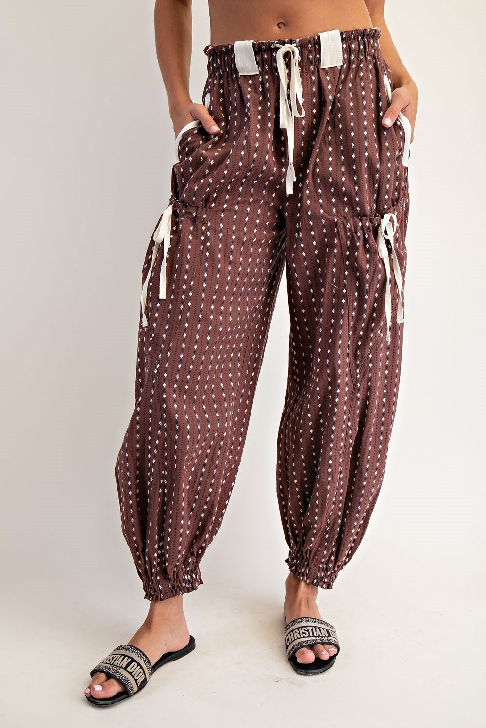 Soft Washed Micro Diamond Striped Joggers