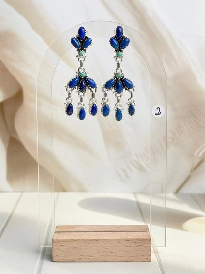 Boho Stone Fringe Dangle Earrings
