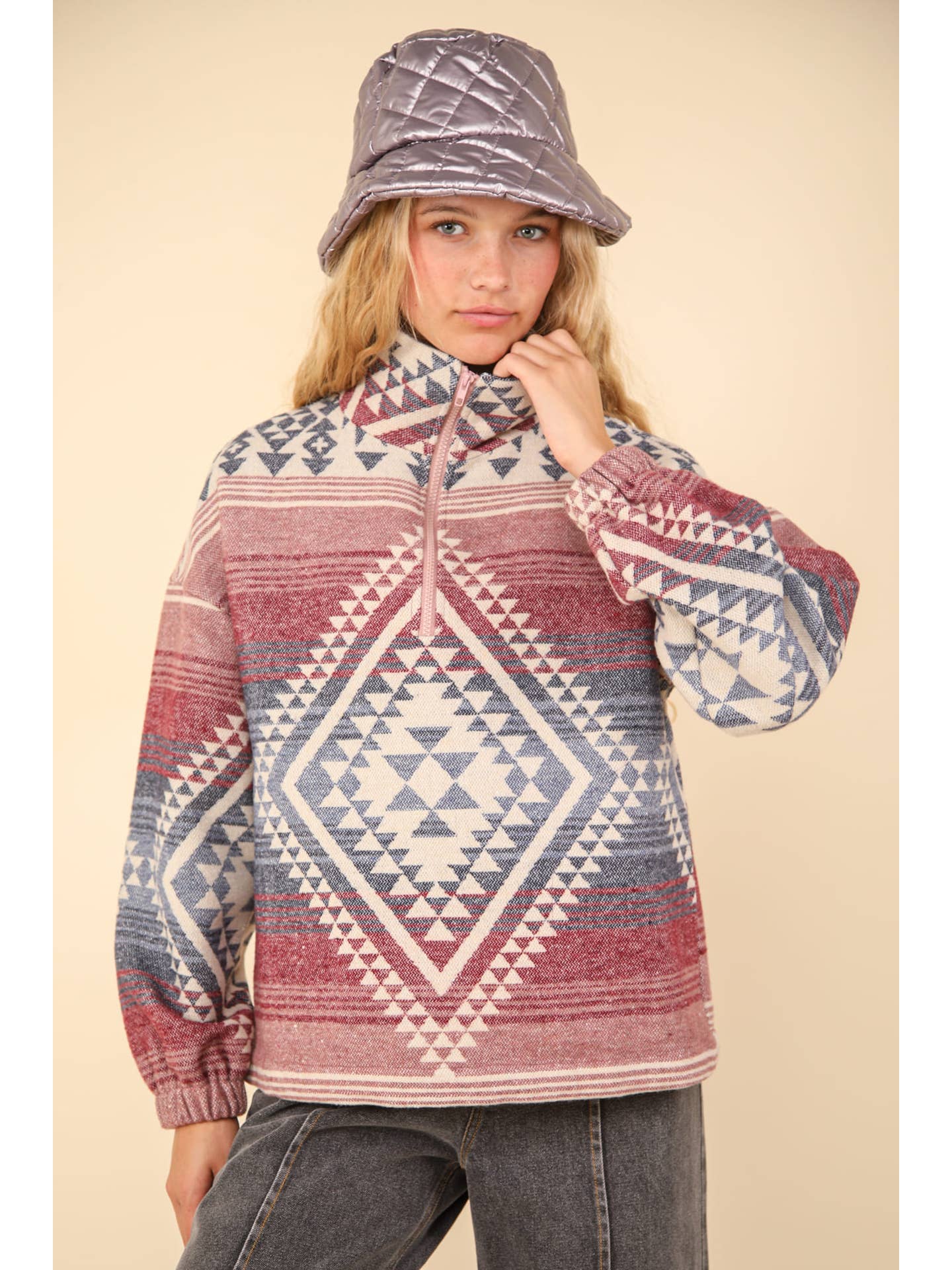 Aztec Henley Pullover