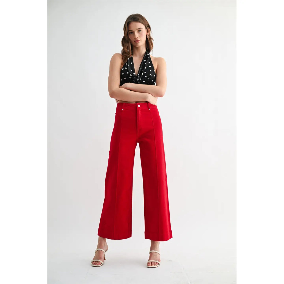High Wide Leg Ankle Jeans