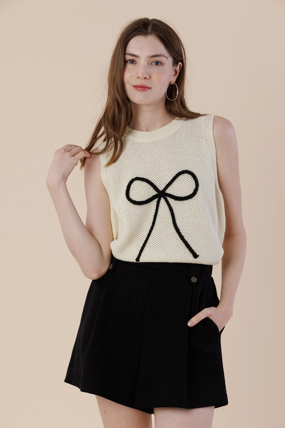 Embroidery Ribbon Knit Sweater Tank