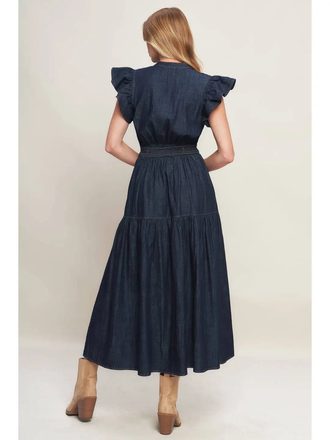 Lighweight Denim Midi Dress