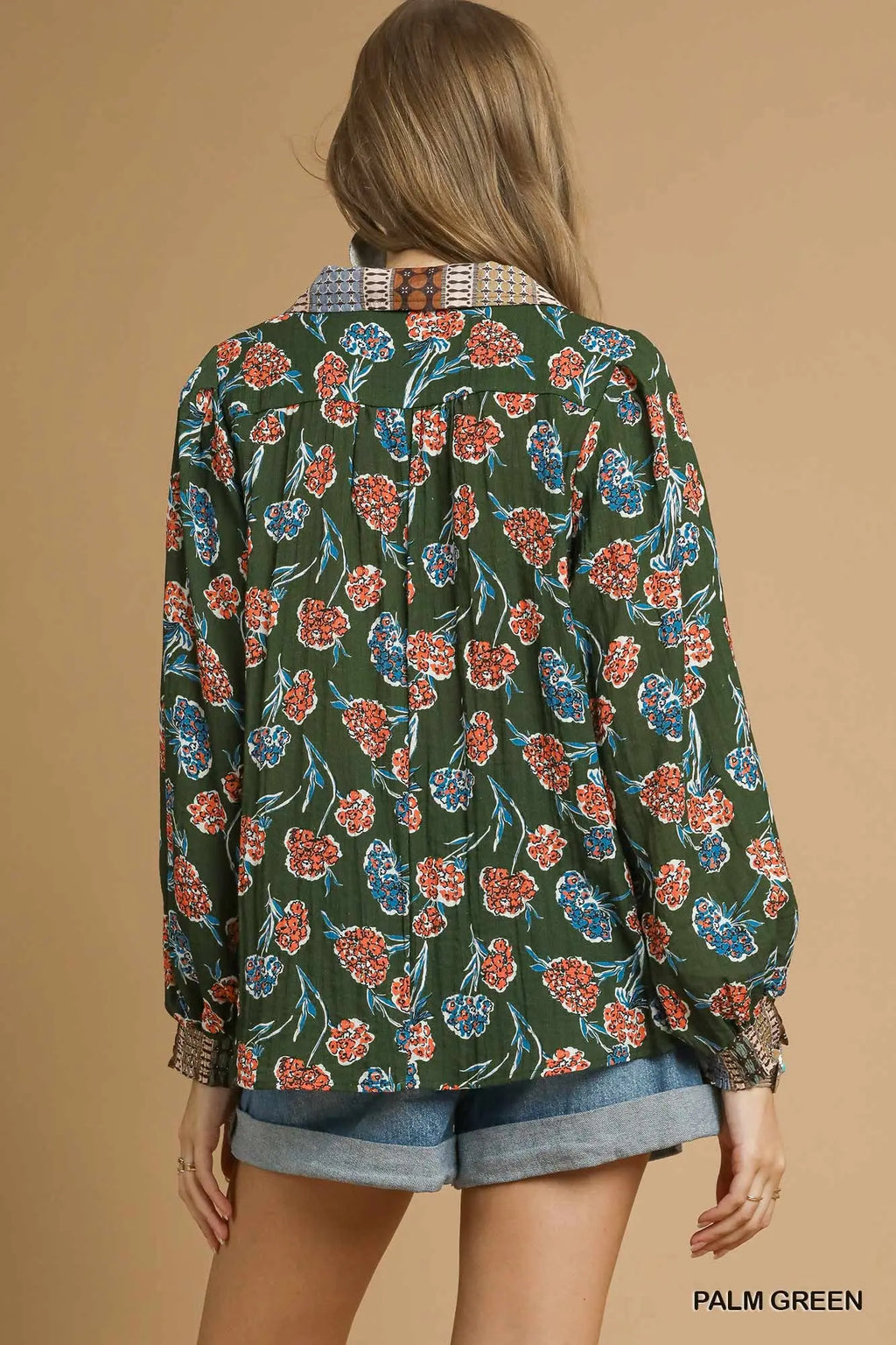Floral Print Collar Blouse