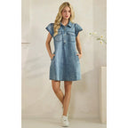 Washed Denim Utility Dress