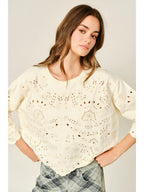 Eyelet Terry Short Sleeve Sweatshirts