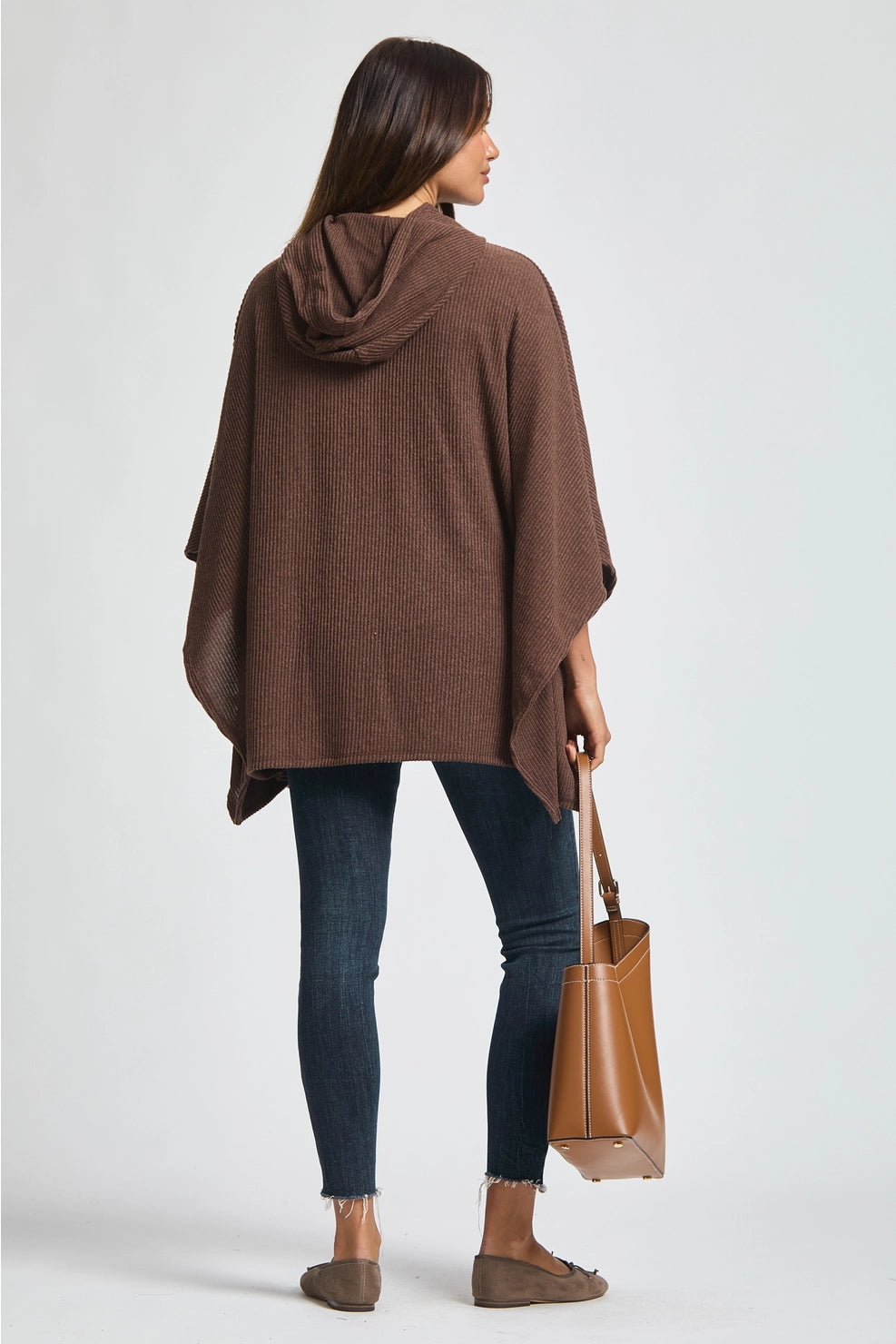 Ribbed Knit Poncho Top