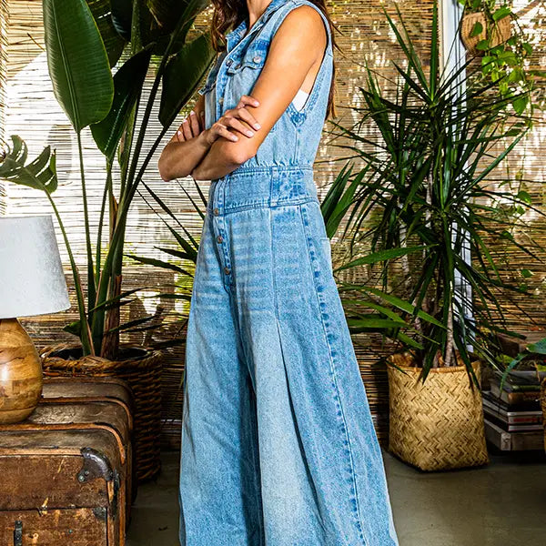 Denim Casual Jumpsuit