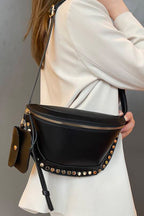 Duo studded bum bag & wallet