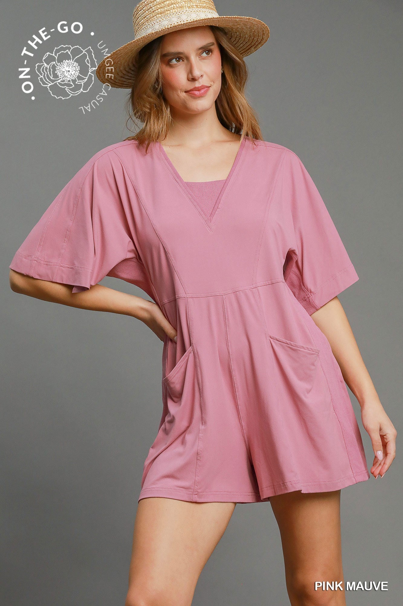Half Sleeved Double Pocket Romper