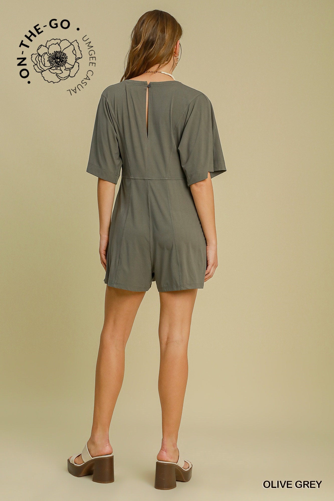 Half Sleeved Double Pocket Romper