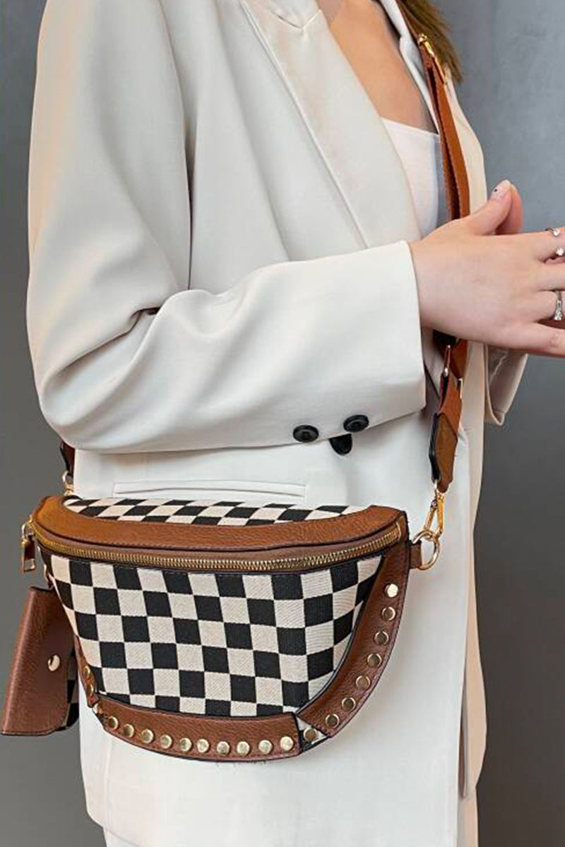 Duo studded bum bag & wallet