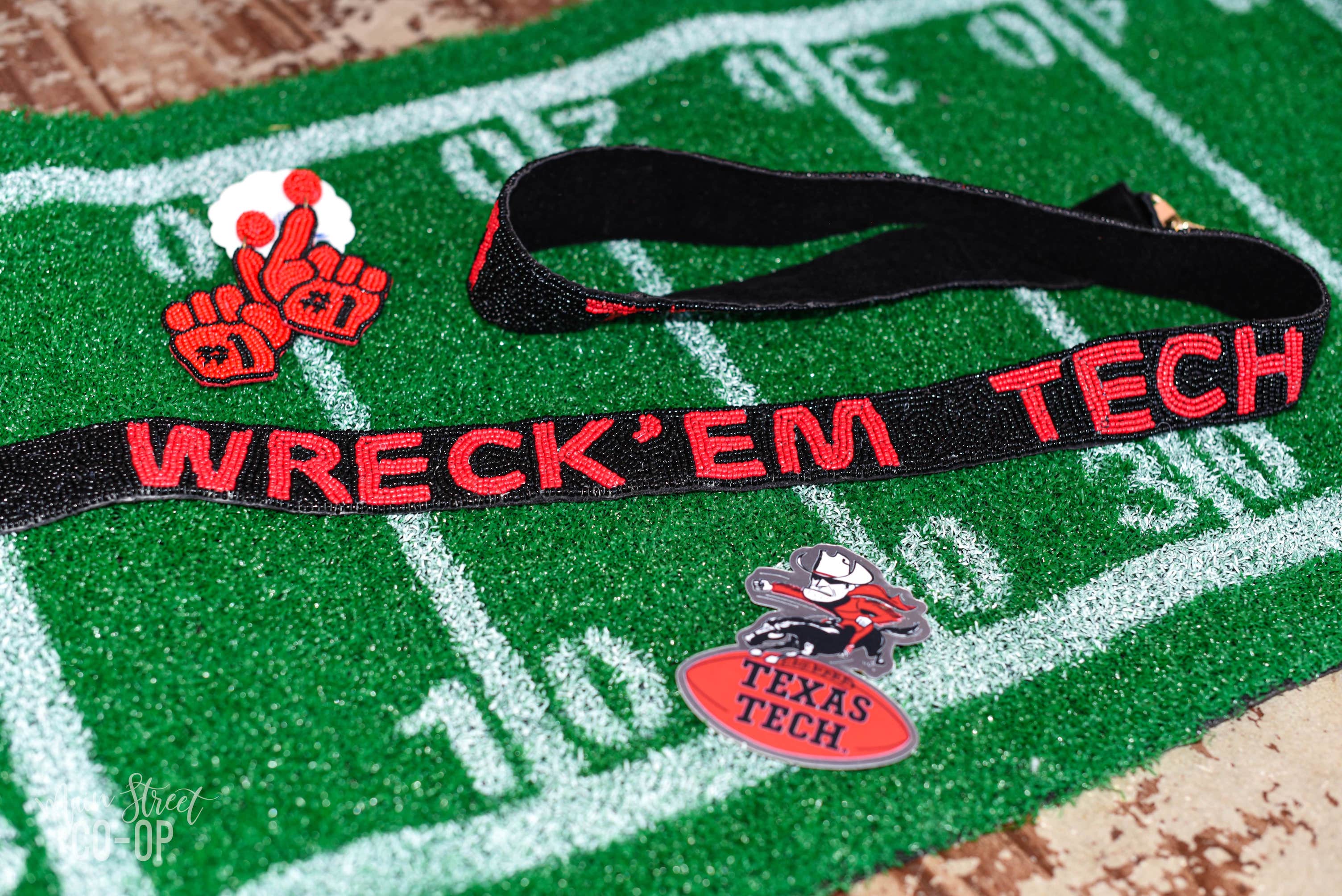 Beaded Texas Tech Purse Strap