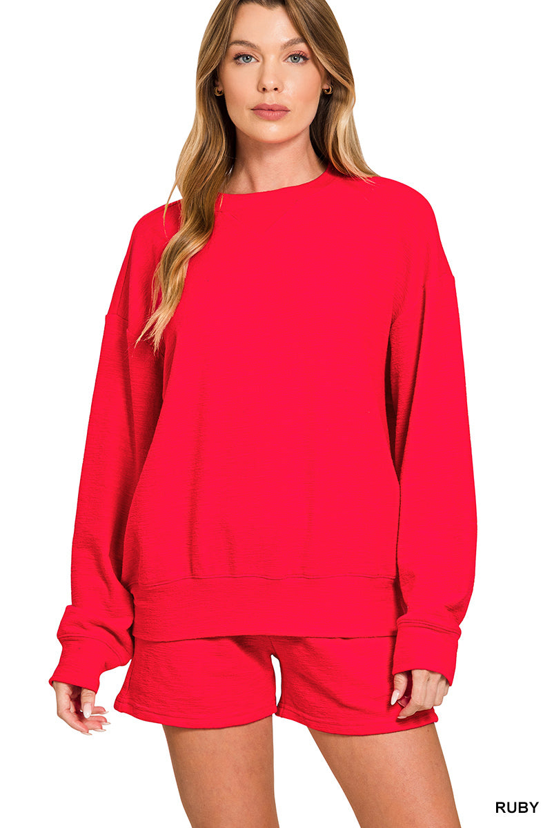 Slub Pullover & Shorts Set