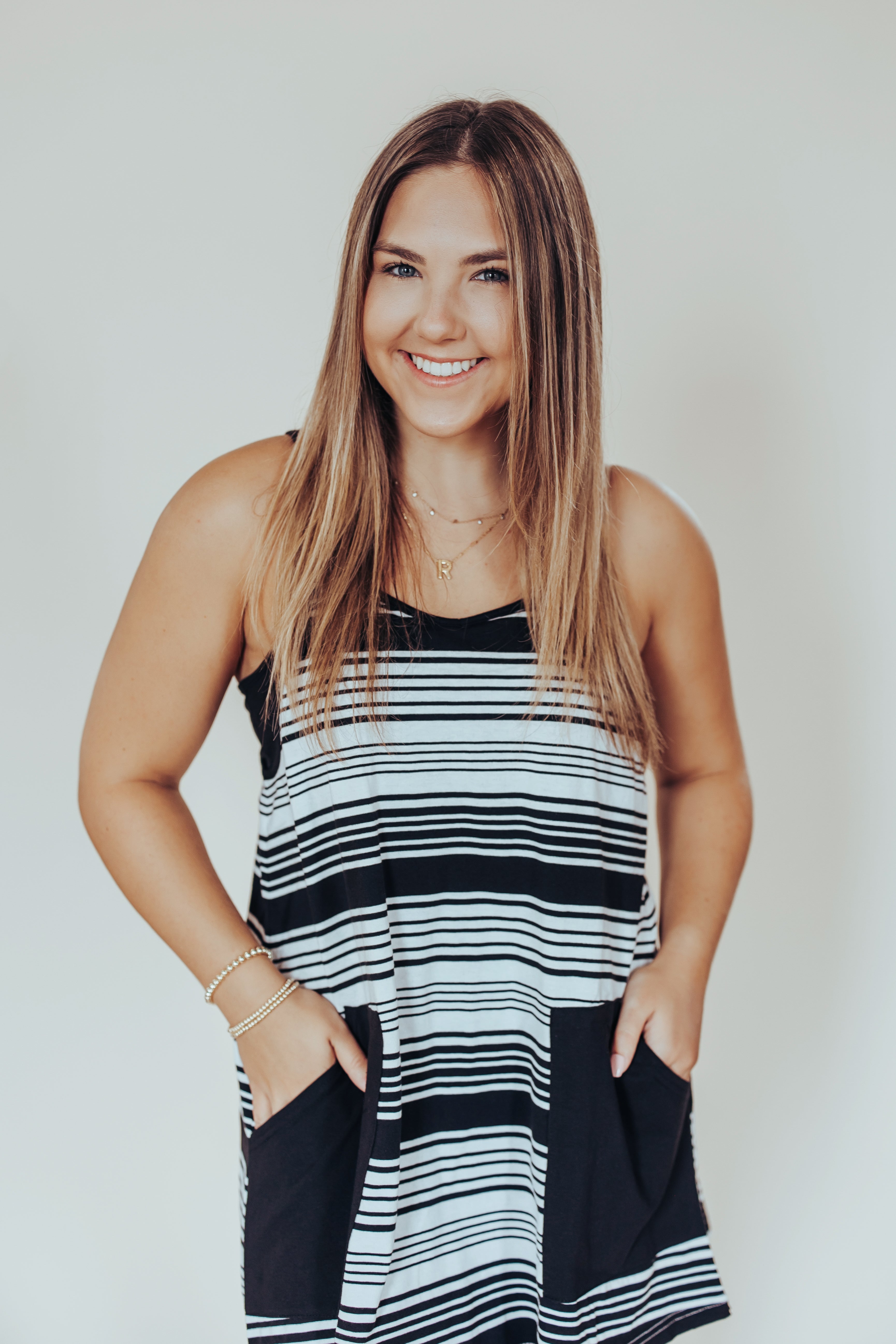 Striped Knit Mini Dress