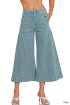 High rise cropped gaucho denim