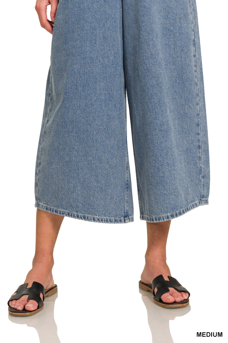 Denim Wide Leg Overalls
