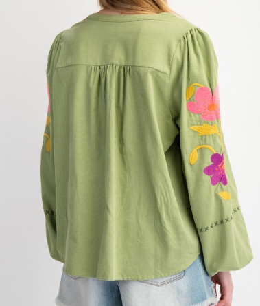 Flower Power Embroidered Top