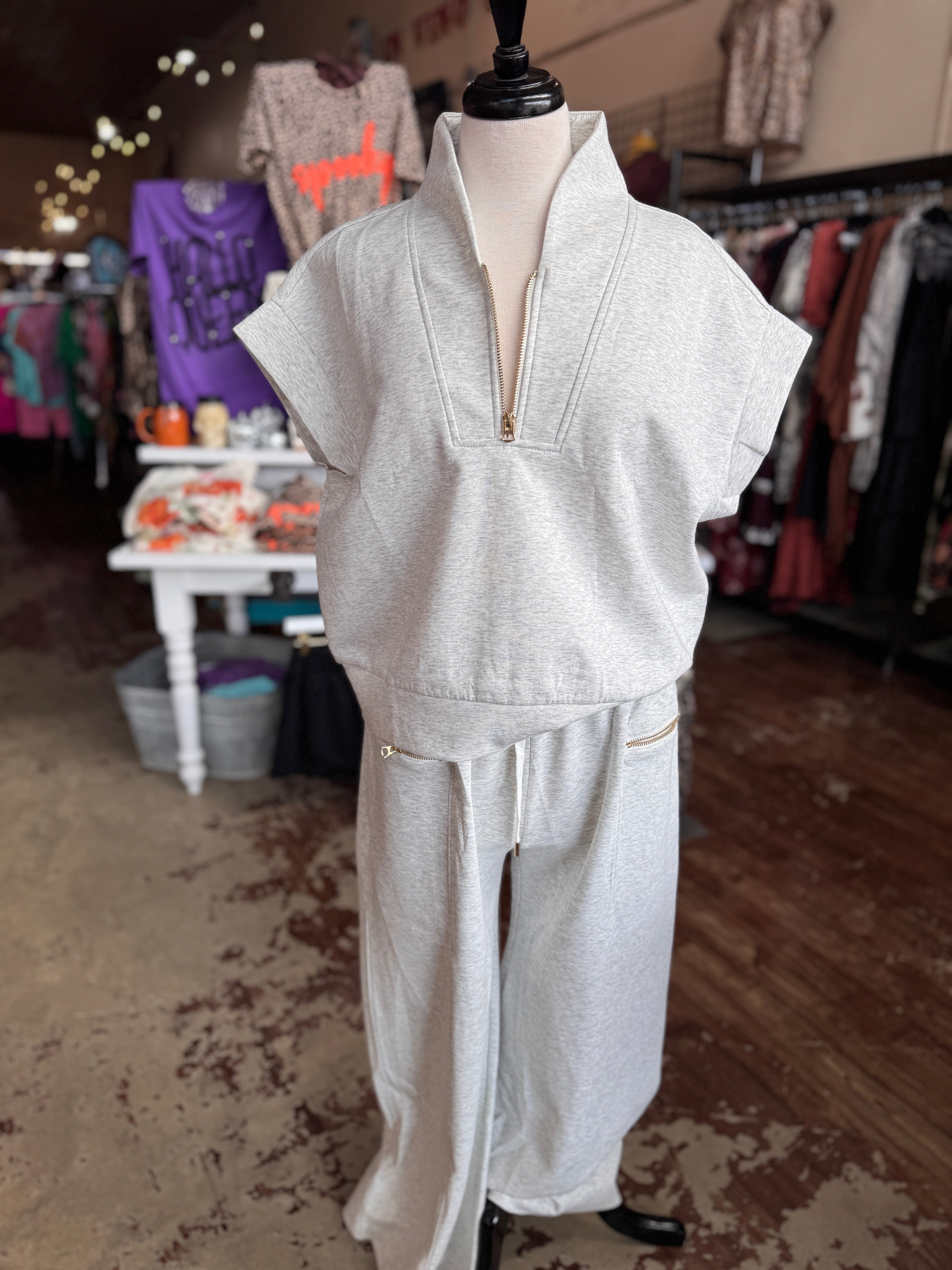Scuba Oversized Sweatpants With Zipper