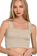 Wrinkle Stone Washed Crop Top