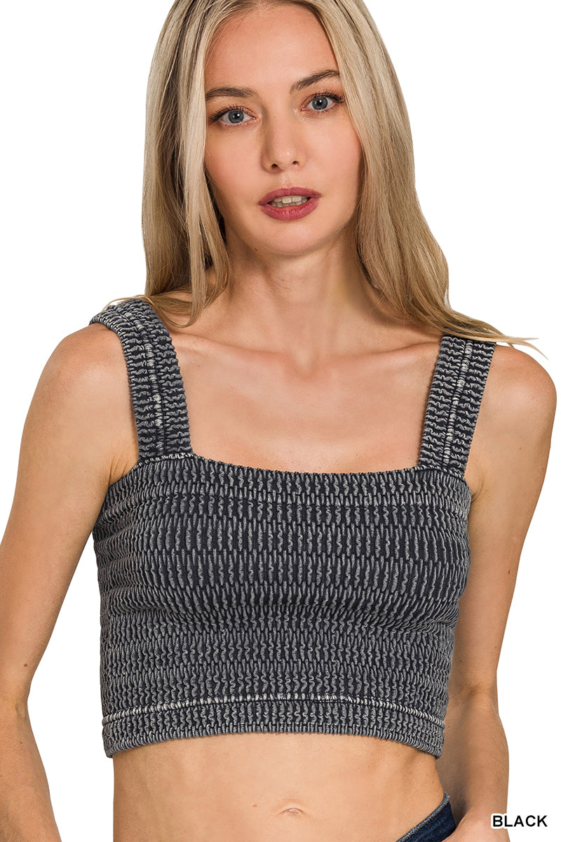 Wrinkle Stone Washed Crop Top