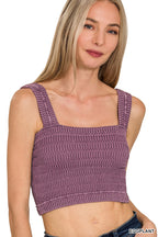 Wrinkle Stone Washed Crop Top