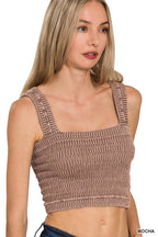 Wrinkle Stone Washed Crop Top