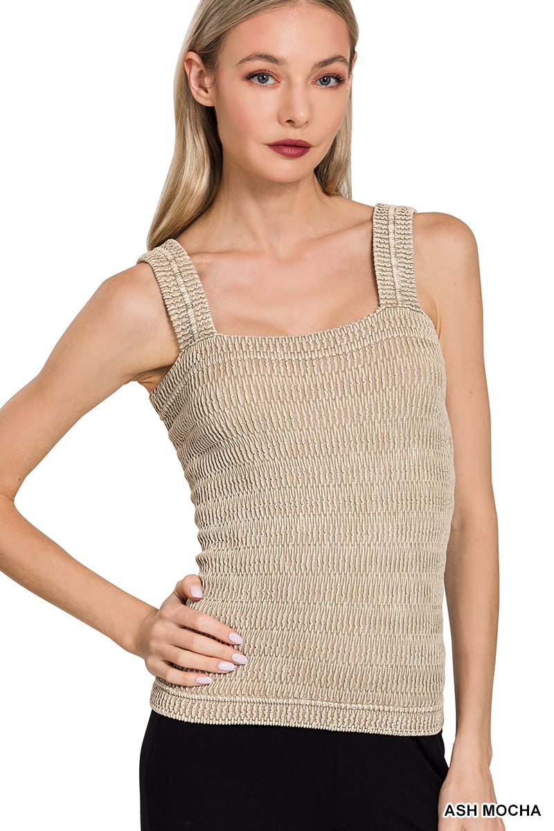 Wrinkle Stone Washed Tank Top