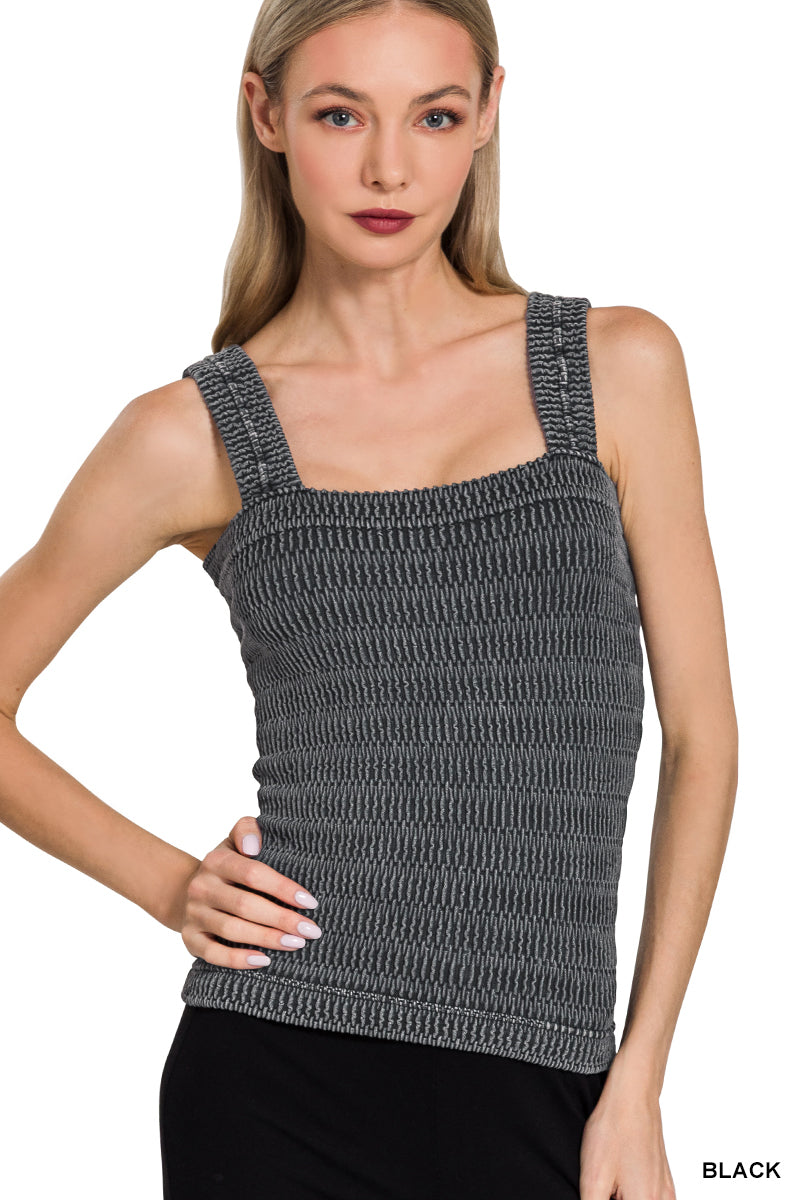 Wrinkle Stone Washed Tank Top