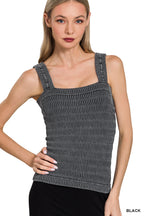 Wrinkle Stone Washed Tank Top