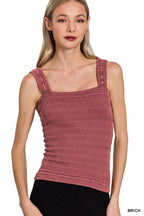 Wrinkle Stone Washed Tank Top