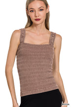 Wrinkle Stone Washed Tank Top