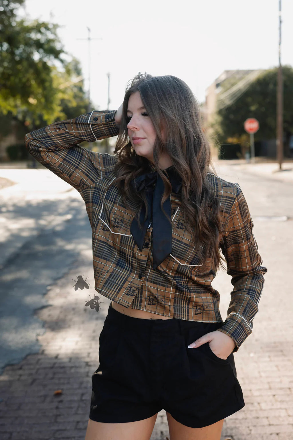 Plaid Roundup Top