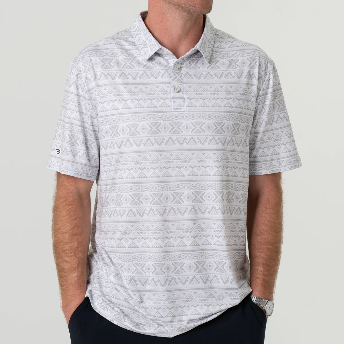 Grey Aztec Performce Polo