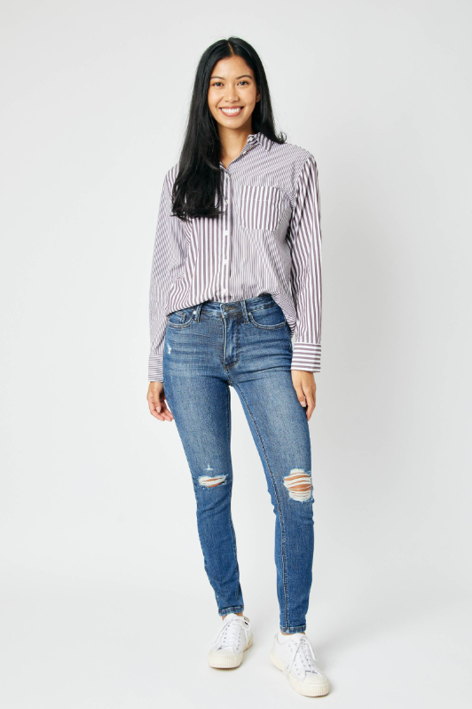 Mid Rise Tummy Control Skinny Jeans