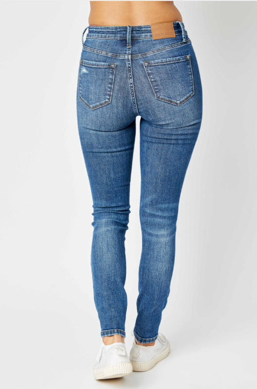 Mid Rise Tummy Control Skinny Jeans