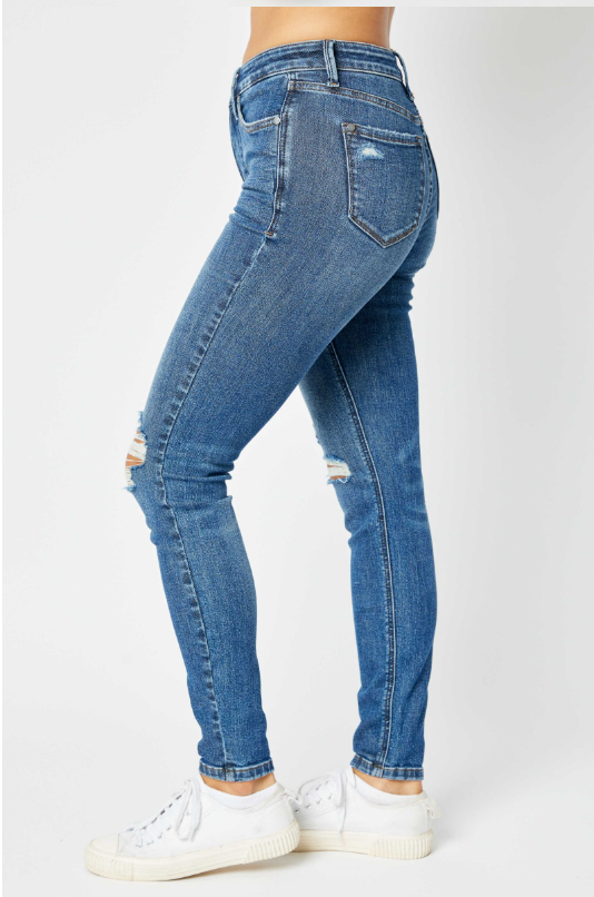 Mid Rise Tummy Control Skinny Jeans